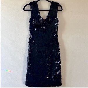 Chetta B Midnight Sequin Midi Dress